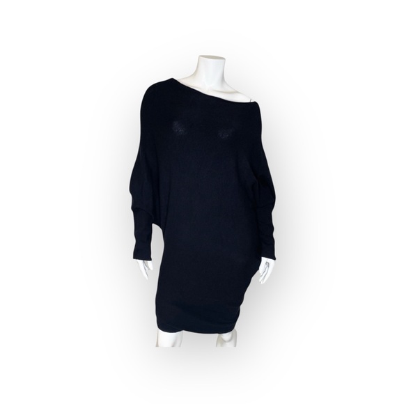 Plein Sud JEANIUS ☻ Asymmetrical Cashmere Sweater Tunic Bat Wing Dress ☻︎ Black - Picture 8 of 14